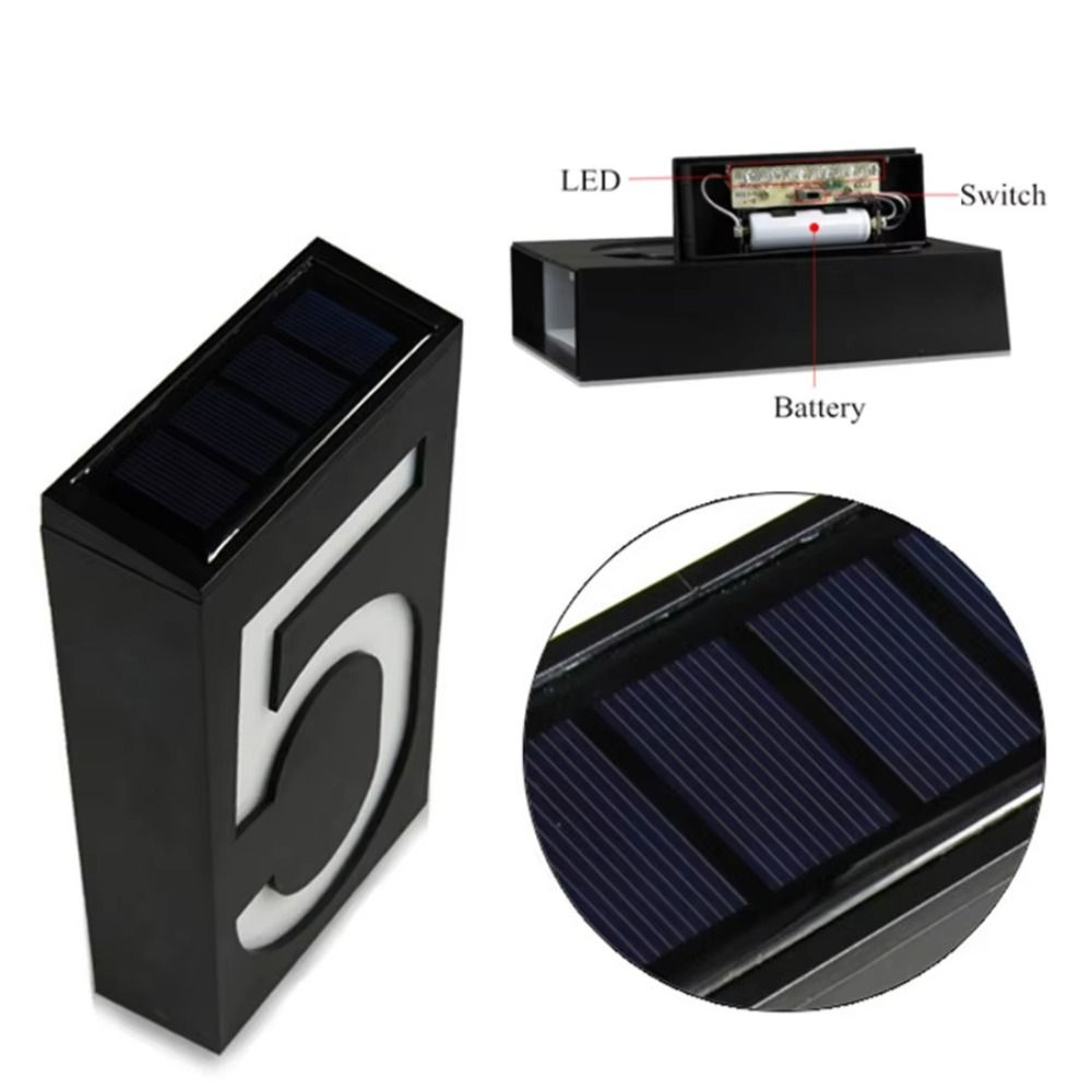 Outdoor Power Number - Łatwa instalacja, solarna lampka LED z