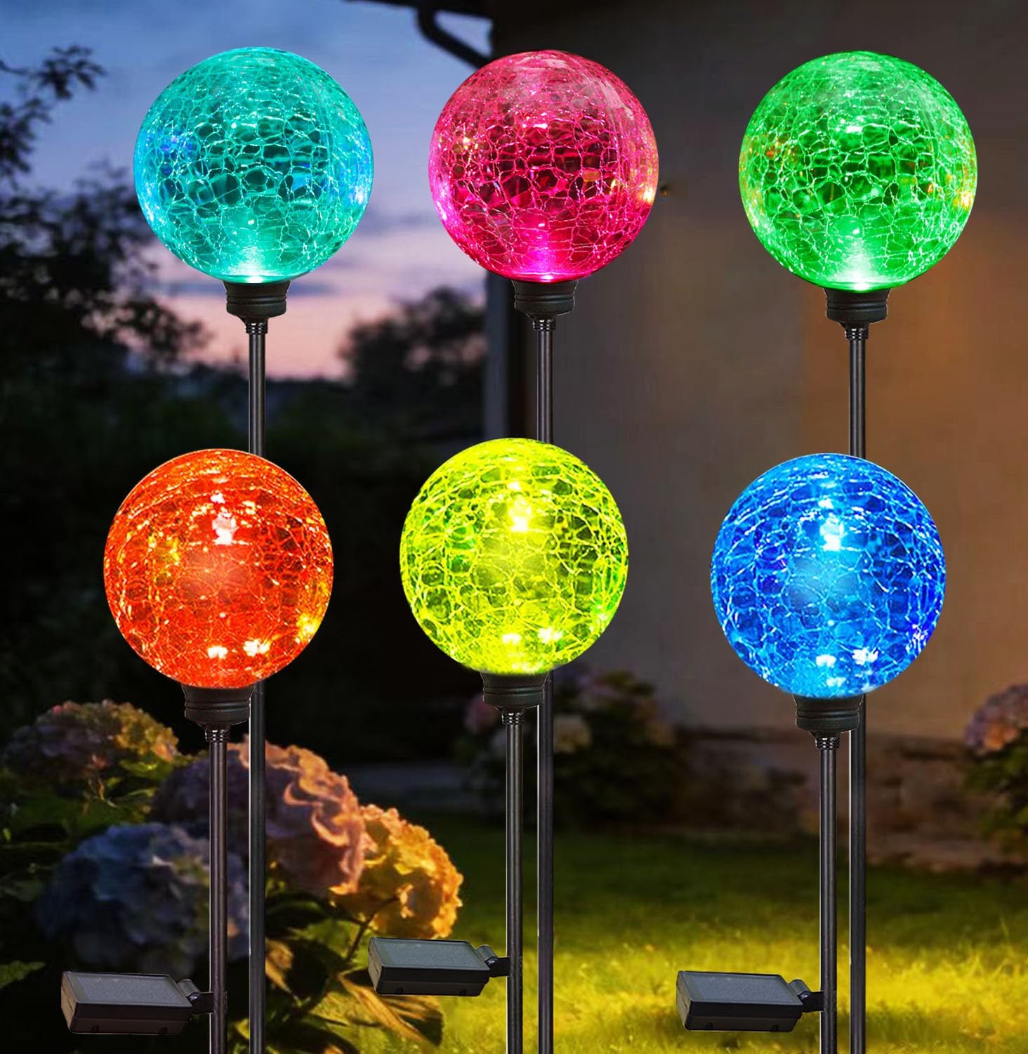 Outdoor Power Pack - Solarne lampki ogrodowe, 6 sztuk, wielokolorowe,