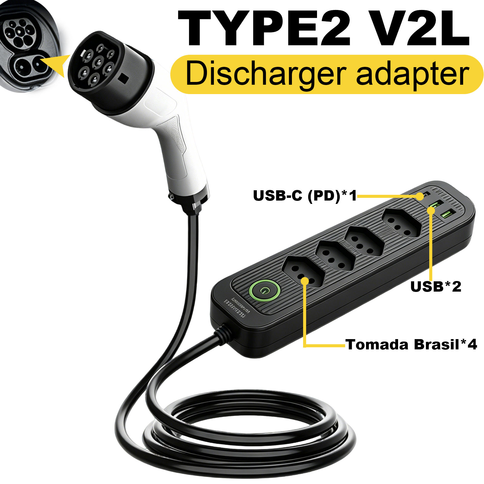Outdoor Power Hub - Adapter rozruchowy Type2 V2L 16A z