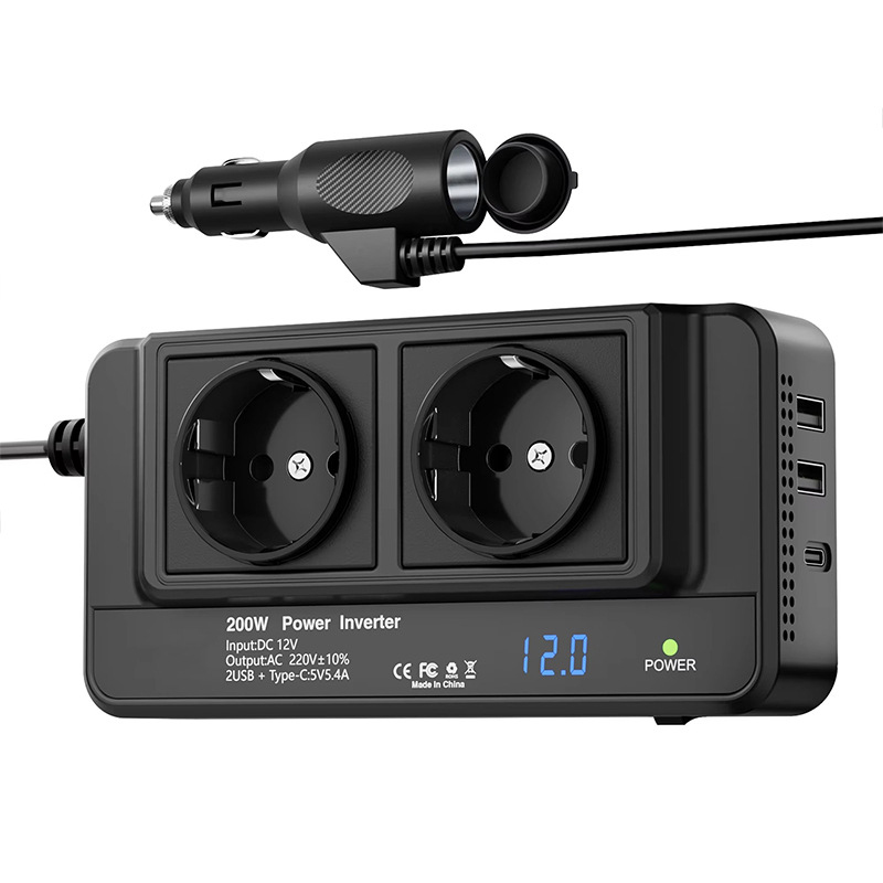 Outdoor Power Adapter Usb C - Przetwornica samochodowa 200W z gniazdem zasilania