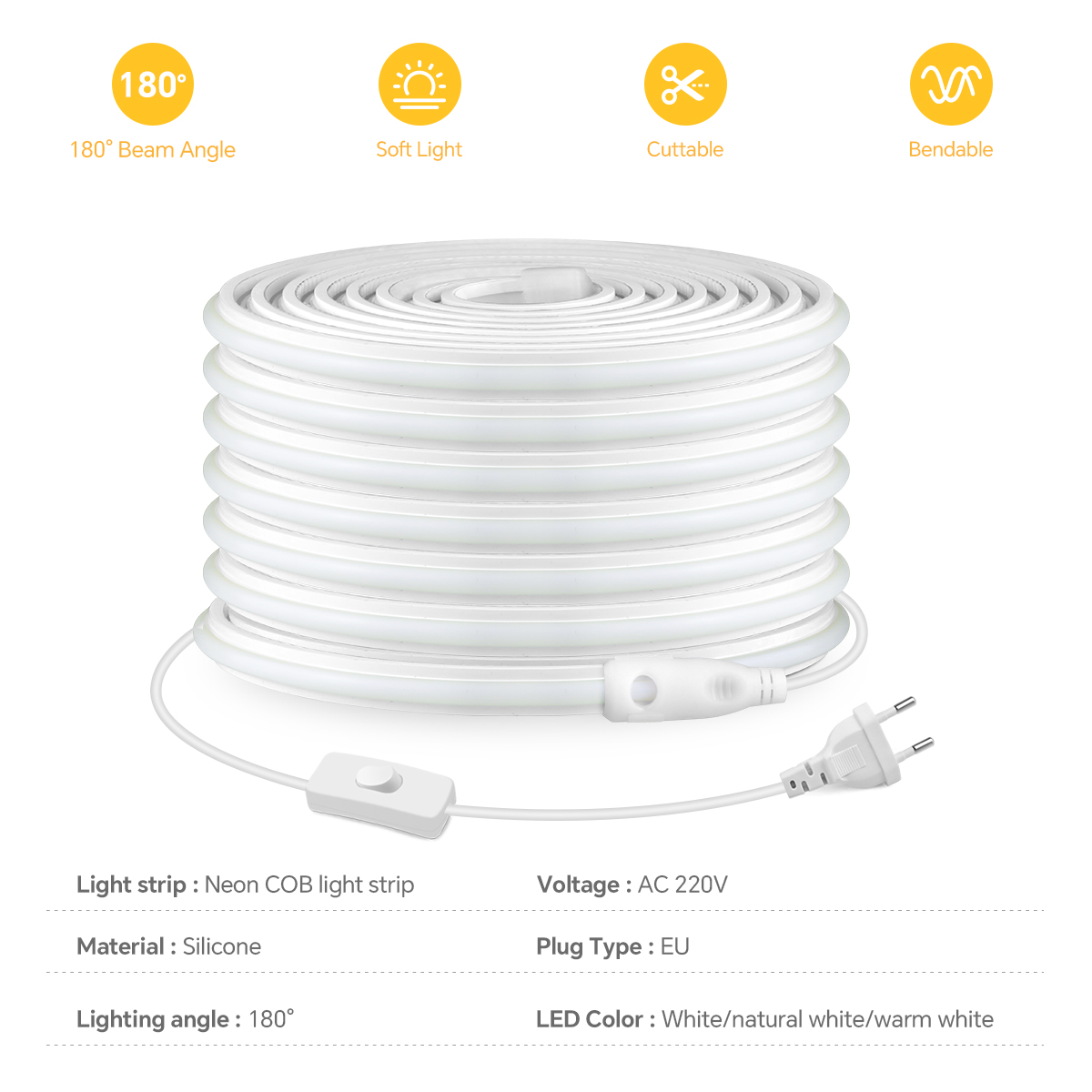 Taśma LED COB 220V o wysokiej  – Outdoor Power Hub recenzja i cena